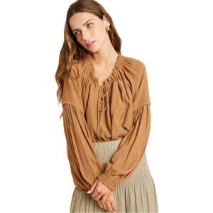 Wishlist drawstring scoop neck blouse relaxed fit size S/M